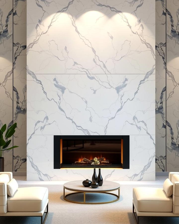 Marble Elegance - 30 Fireplace Wall Ideas