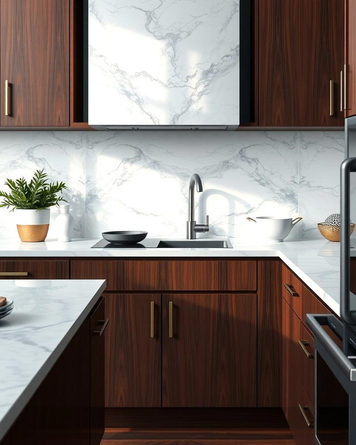 Marble Elegance - 25 Modern Kitchen Backsplash Ideas