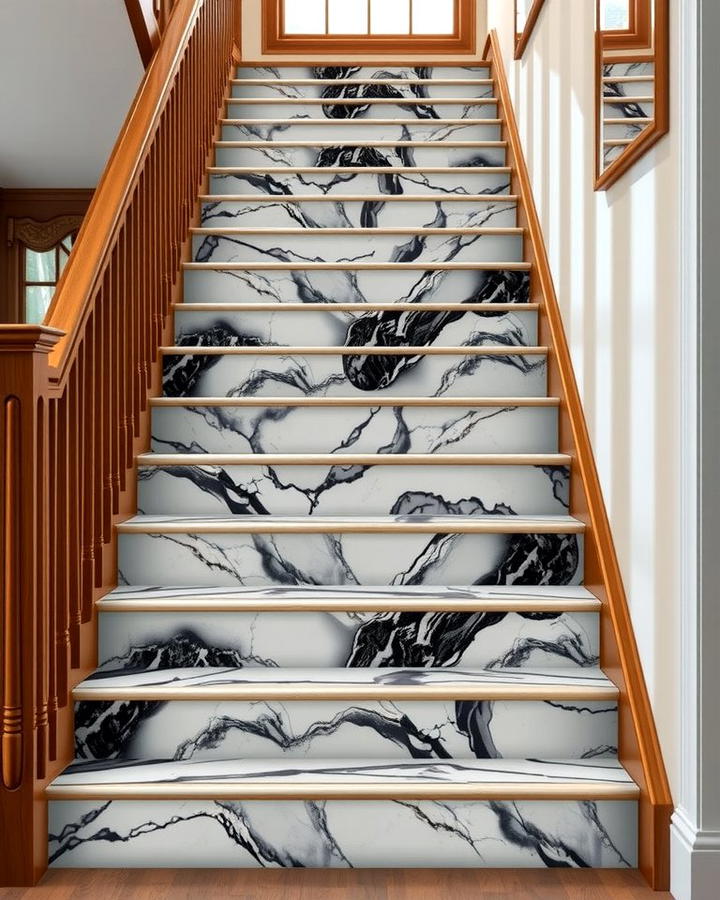 Marble Look Decals - 25 Stair Riser Ideas