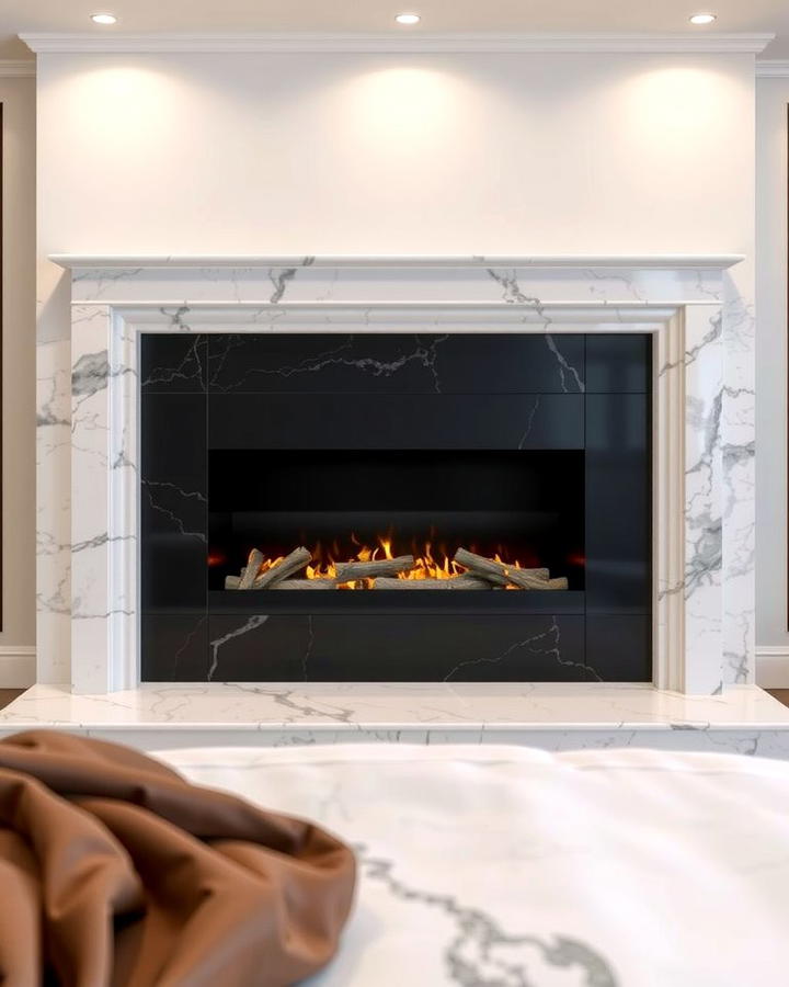 Marble Surround Fireplace - 30 Bedroom Fireplace Ideas