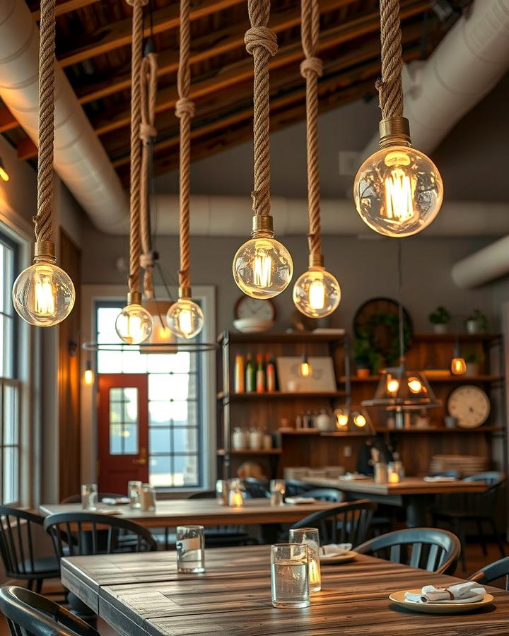 Marine Rope Light Fixtures - 25 Nautical Decor Ideas