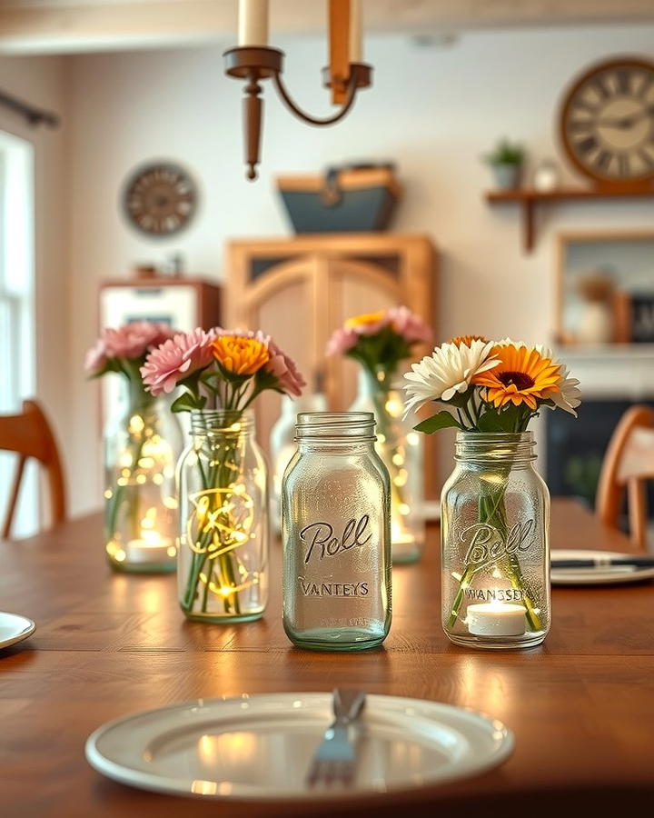 Mason Jar Decor - 30 Rustic Dining Room Ideas