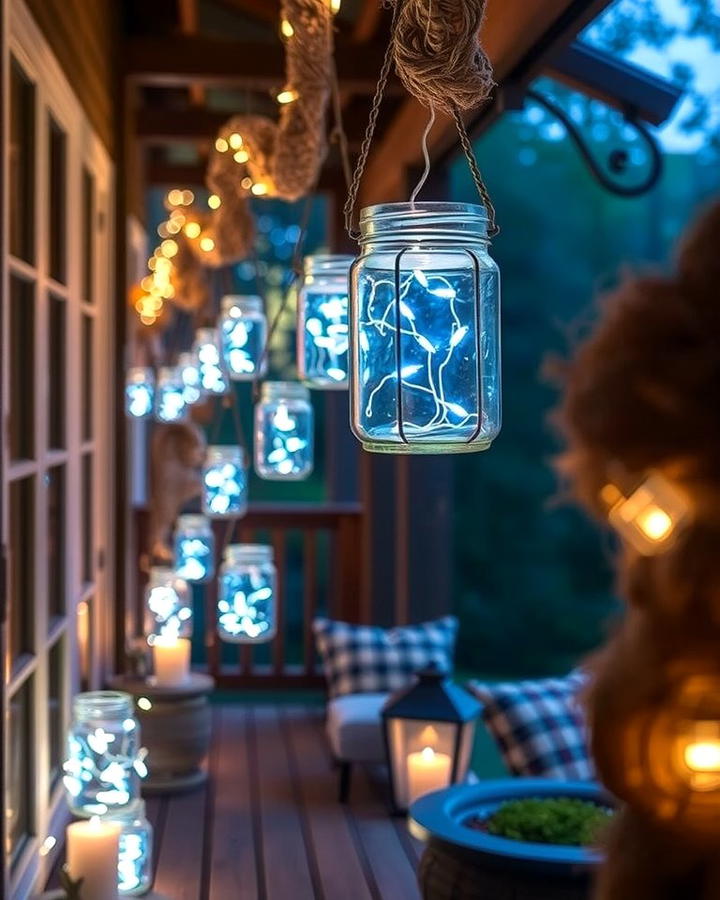 Mason Jar Lanterns - 25 Rustic Porch Ideas