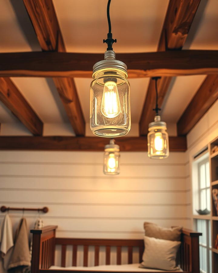 Mason Jar Lighting Fixtures - 25 Rustic Nursery Ideas