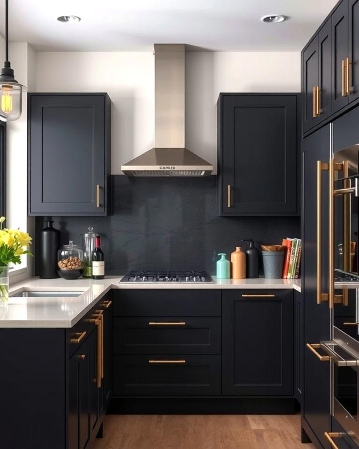 Matte Black Cabinets for Sophisticated Elegance - 25 Painting Kitchen Cabinet Ideas