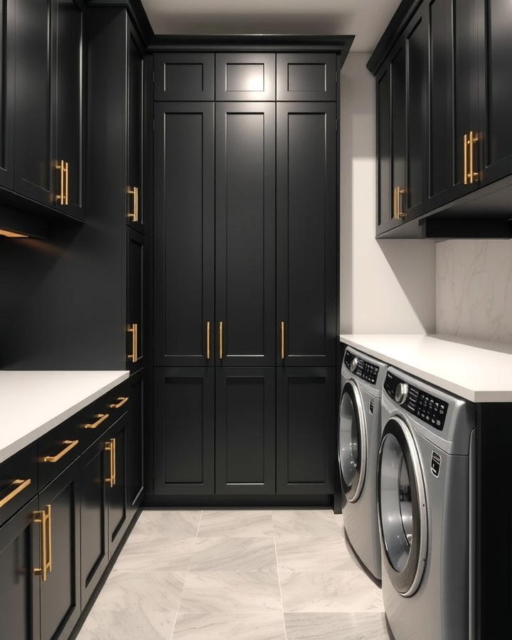 Matte Black Cabinets for a Sophisticated Look - 30 black laundry room ideas