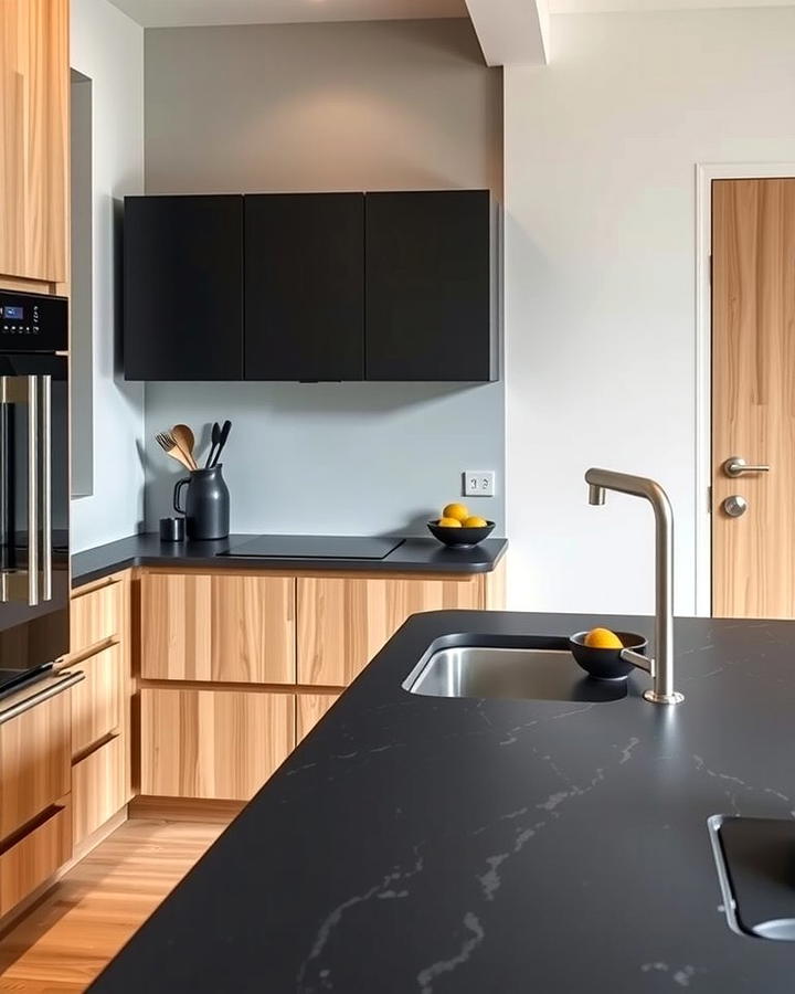 Matte Black Granite for a Contemporary Touch - 30 Black Granite Countertops Kitchen Ideas