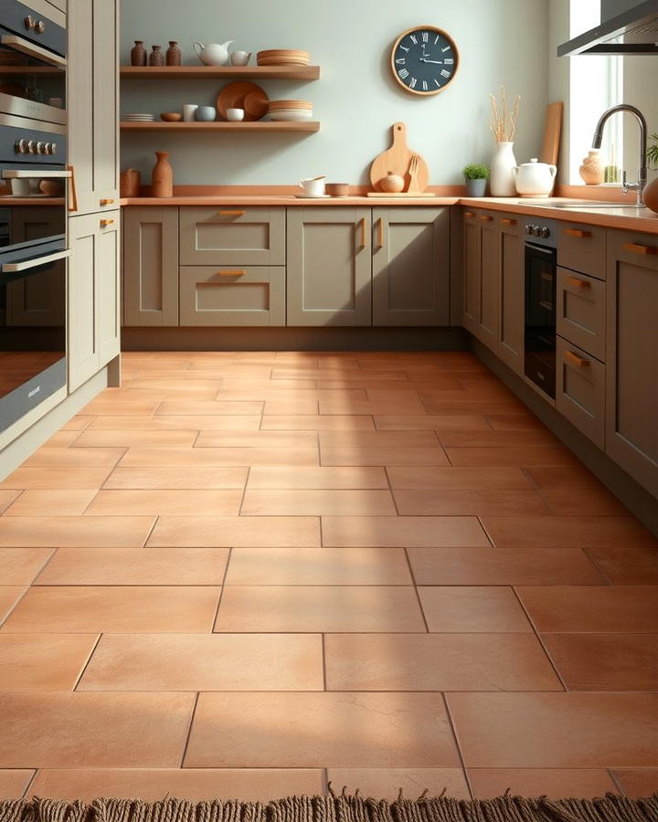 Matte Finish Terracotta Tiles - 25 Terracotta Kitchen Floor Ideas