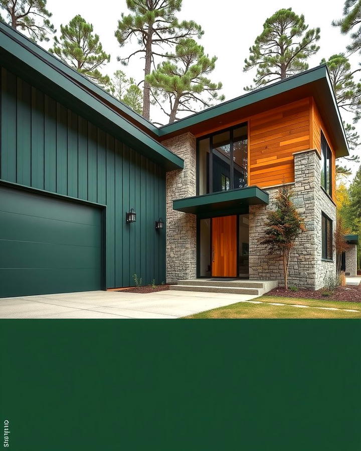 Matte Forest Green for a Modern Touch - 30 Dark Green Exterior Ideas