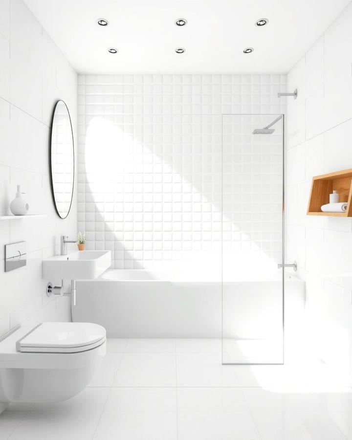 Matte White Tiles for a Subtle Touch - 30 White Tile Bathroom Ideas