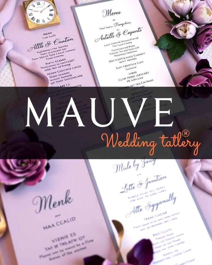 Mauve Wedding Stationery - 30 Purple Wedding Theme Ideas