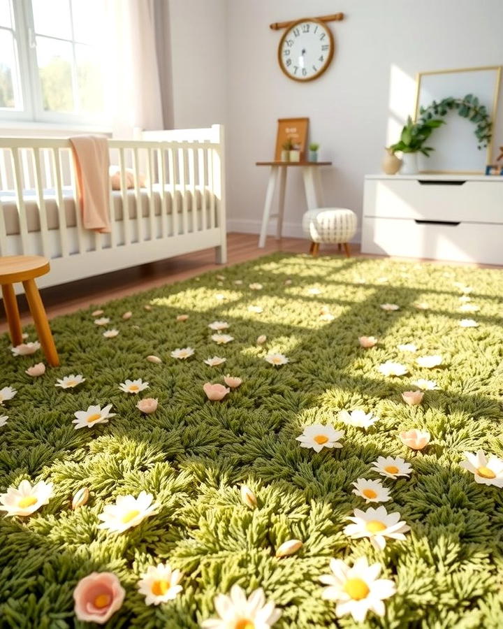 Meadow Inspired Rug - 30 Nature Themed Nursery Ideas