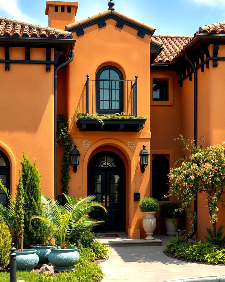 Mediterranean Inspiration - 25 Tan House With Black Trim Design Ideas