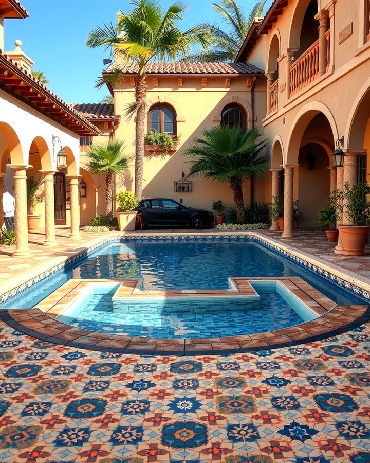 Mediterranean Tile Patterns - 25 Stamped Concrete Pool Deck Ideas