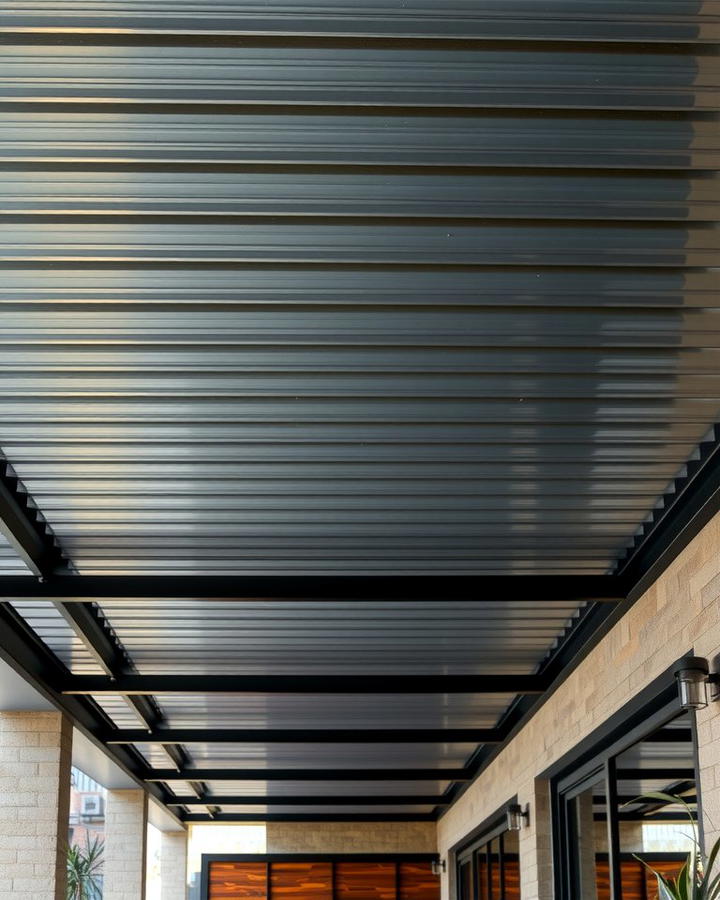 Metal Panels for Industrial Flair - 25 patio ceiling ideas