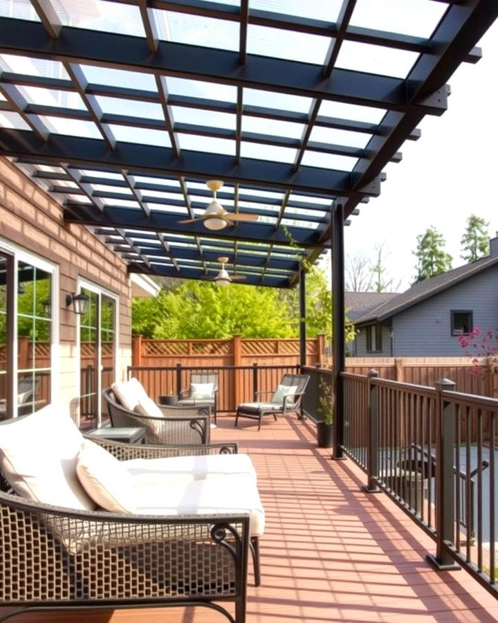 Metal Pergola for Durability - 30 Partially Covered Deck Ideas