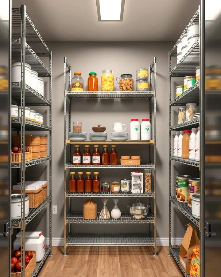 Metal Racks for Industrial Style - 25 Open Pantry Ideas