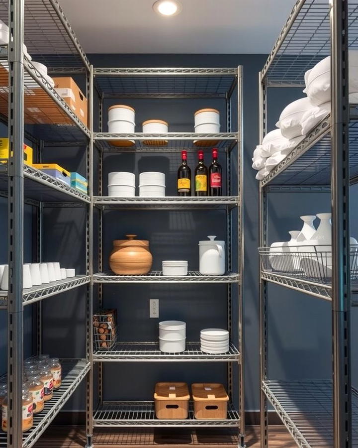 Metal Shelving for Industrial Appeal - 25 Pantry Shelving Ideas