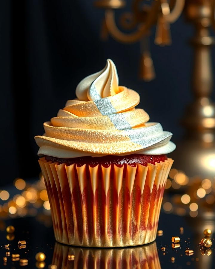 Metallic Accented Cupcakes - 30 Wedding Cupcake Ideas