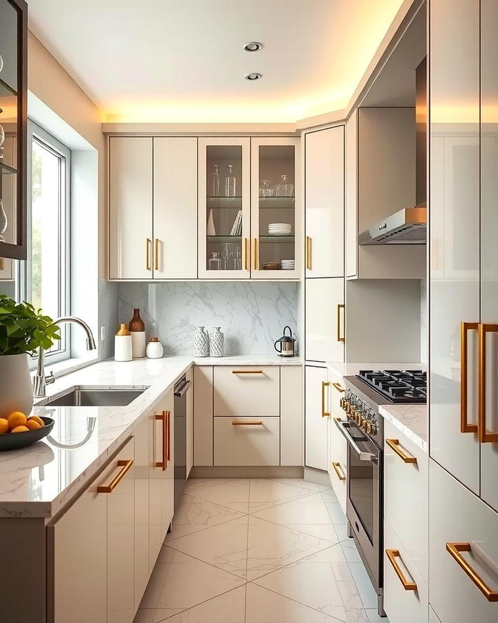 Metallic Accents - 30 Parallel Modular Kitchen Design Ideas