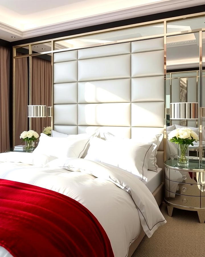 Metallic Accents - 25 red black and white bedroom ideas