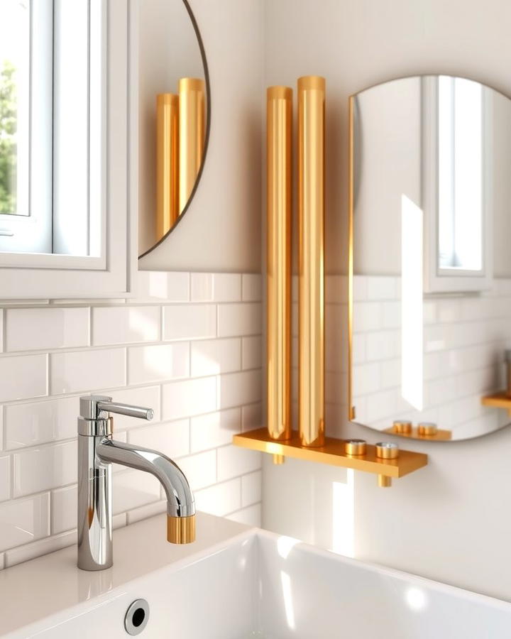 Metallic Accents - 30 Colorful Bathroom Ideas