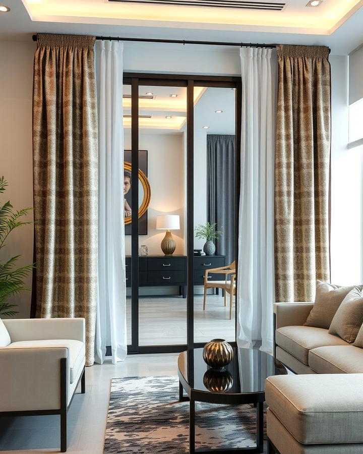 Metallic Accents for a Modern Edge - 25 Sliding Door Curtain Ideas