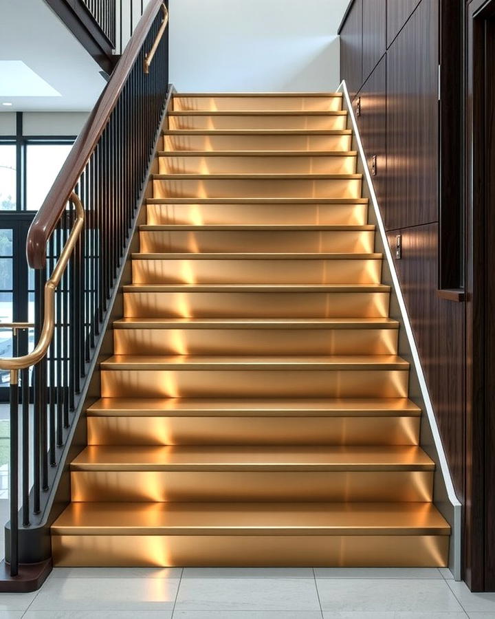 Metallic Finishes - 25 Stair Riser Ideas