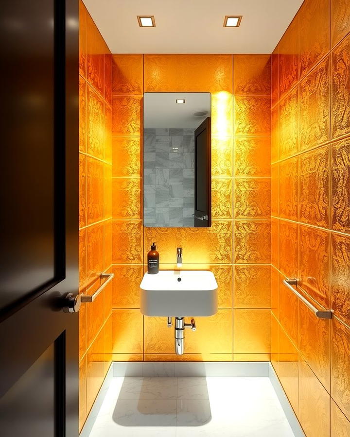 Metallic Geometric Patterns - 25 Powder Room Wallpaper Ideas