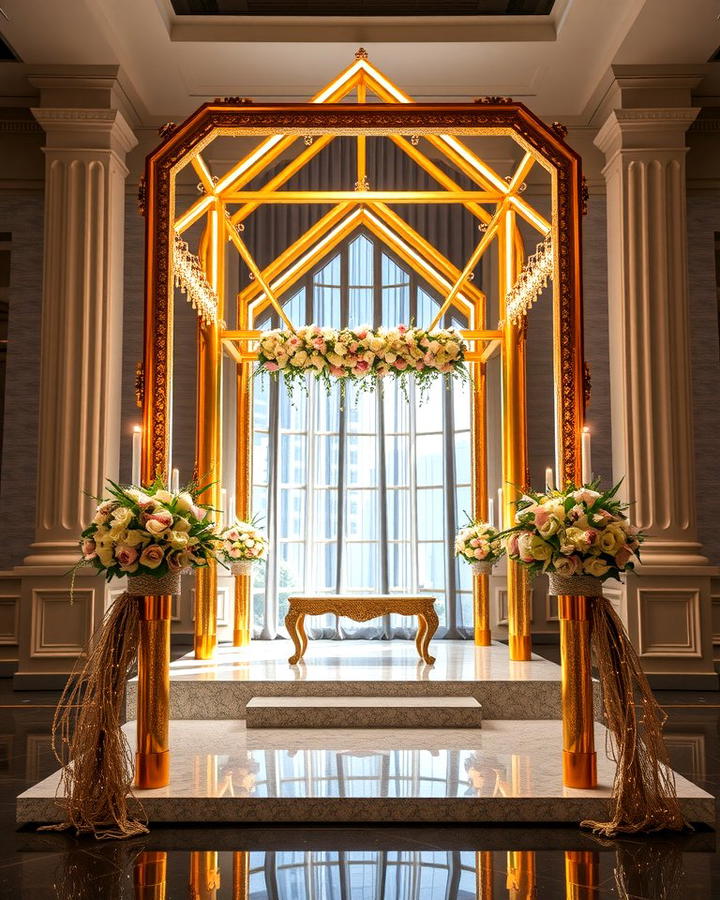 Metallic Gold Accents - 30 Wedding Altar Ideas