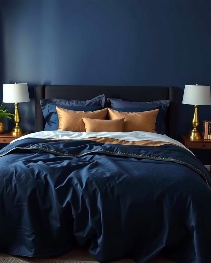 Midnight Blue Bedding - 25 Moody Blue Bedroom Ideas