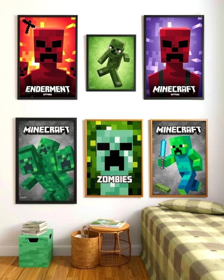 Minecraft Mob Posters - 30 Minecraft Themed Bedroom Ideas