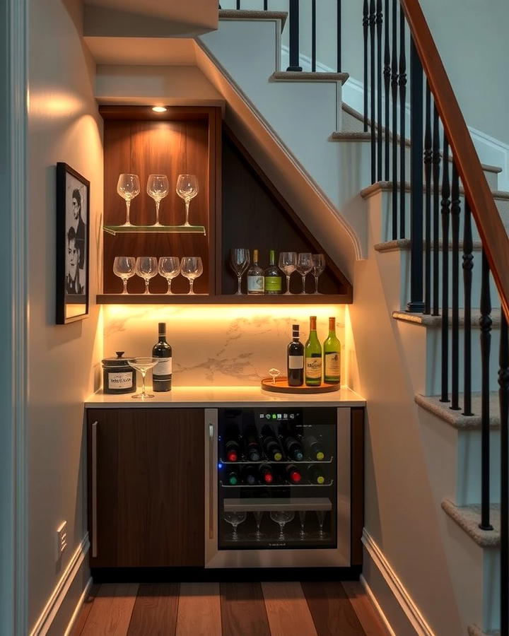 Mini Bar - 25 Under Stair Storage Ideas