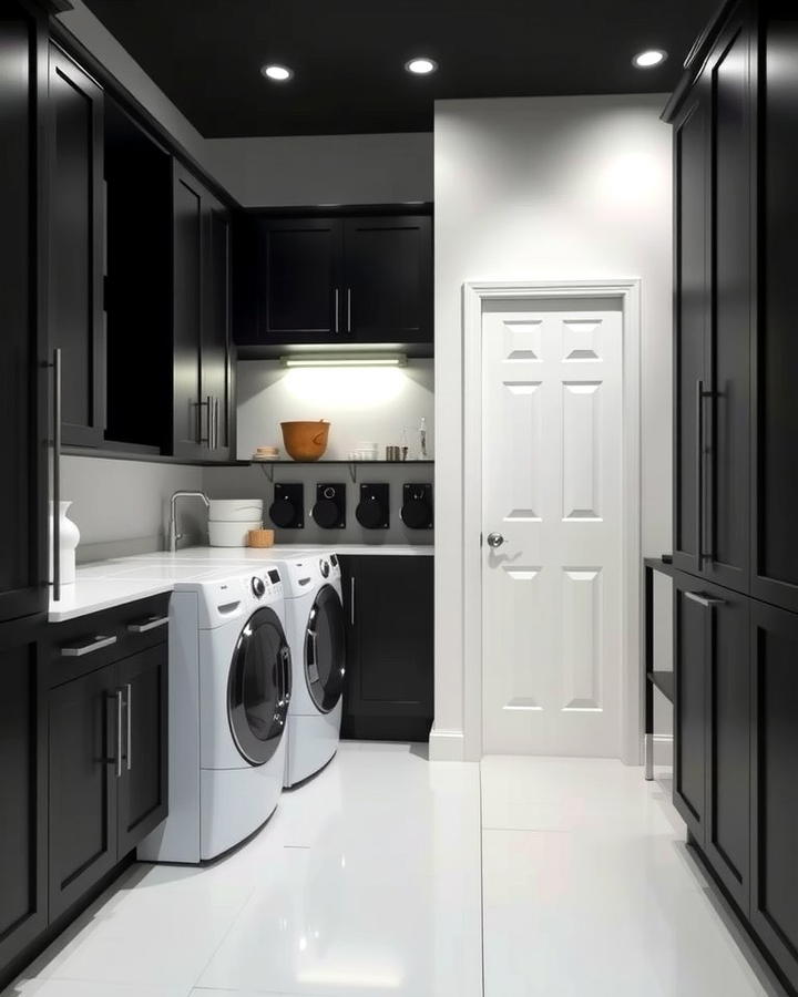 Minimalist Black Laundry Room - 30 black laundry room ideas