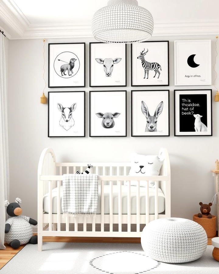 Minimalist Black and White Prints - 25 Nursery Wall Decor Ideas