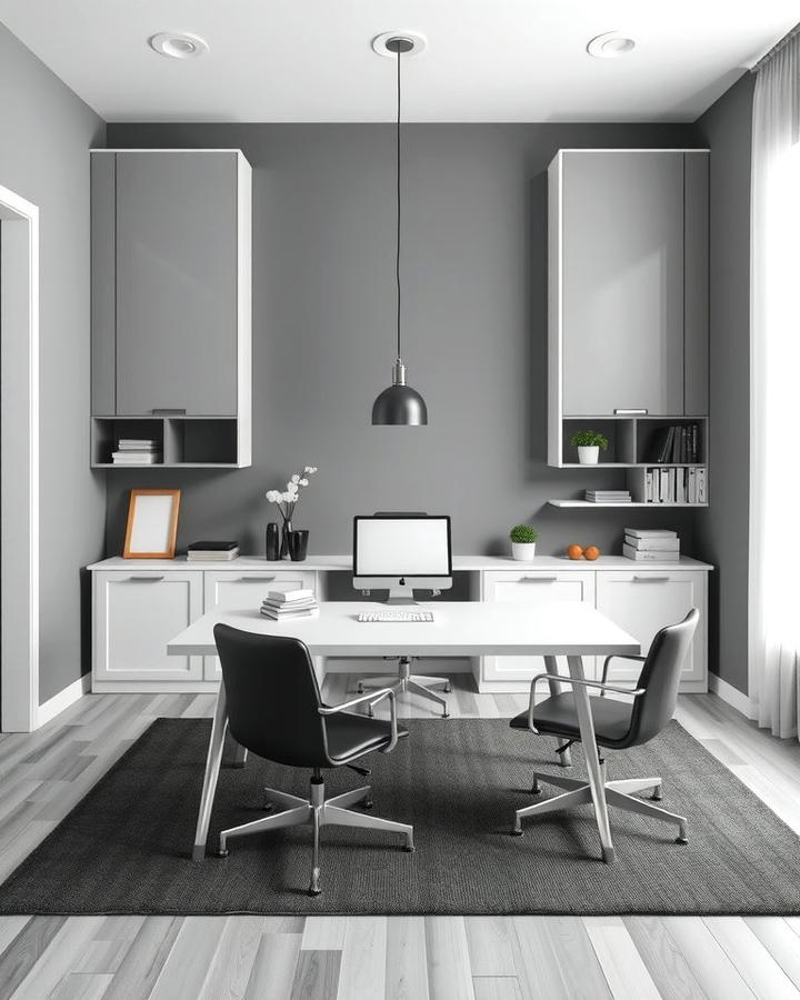 Minimalist Black and White Theme - 30 Home Office Ideas for Him