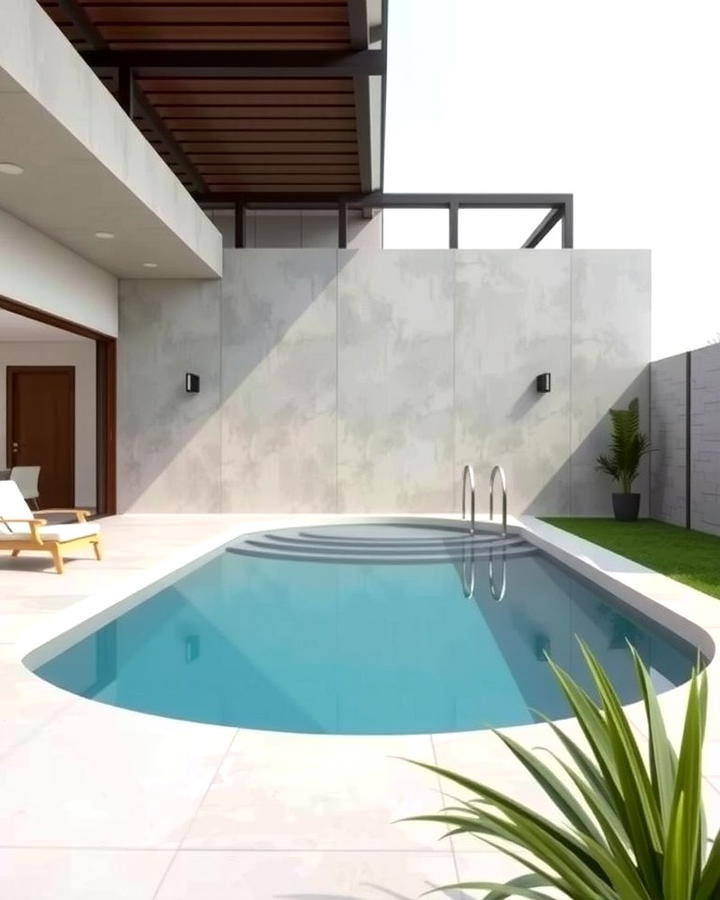 Minimalist Concrete Finish - 25 Semi Inground Pool Ideas