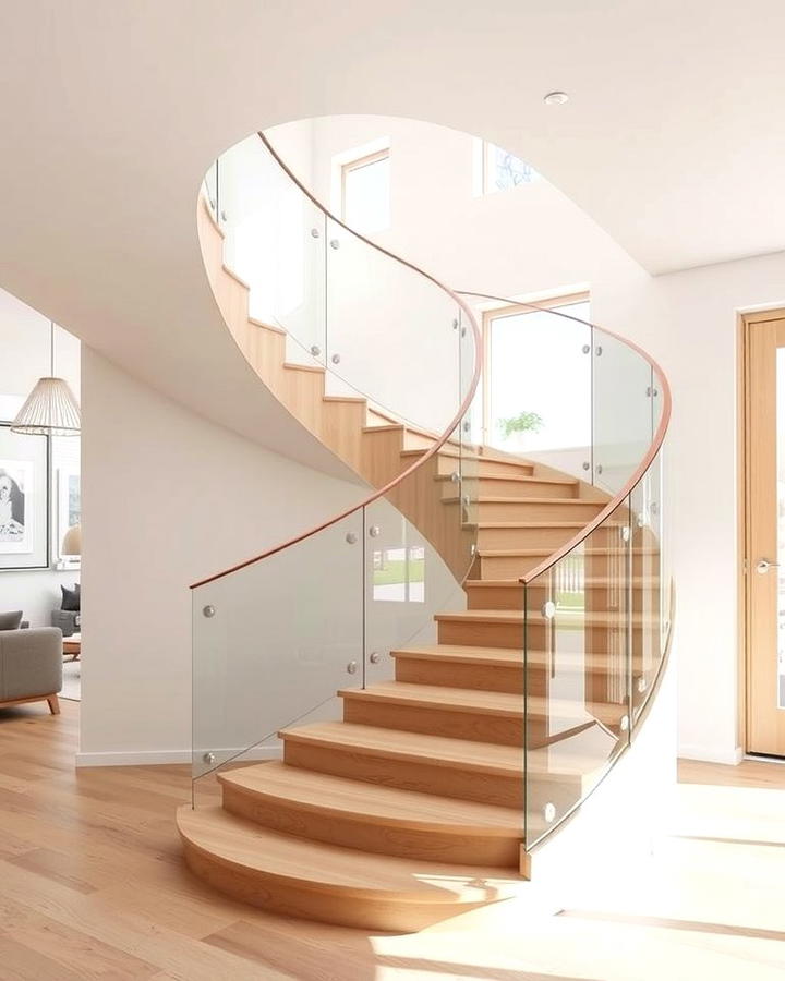 Minimalist Curved Staircase for Simplicity - 30 Curved Staircase Ideas