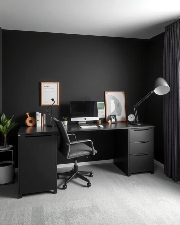 Minimalist Desk Setup - 30 dark home office design ideas