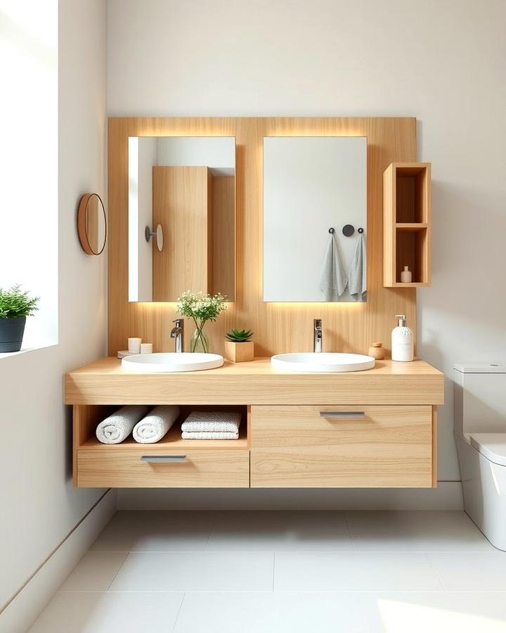 Minimalist Floating Vanities - 25 Scandinavian Bathroom Ideas