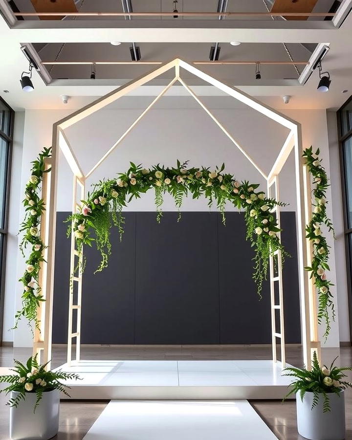 Minimalist Geometric Structure - 30 Wedding Altar Ideas