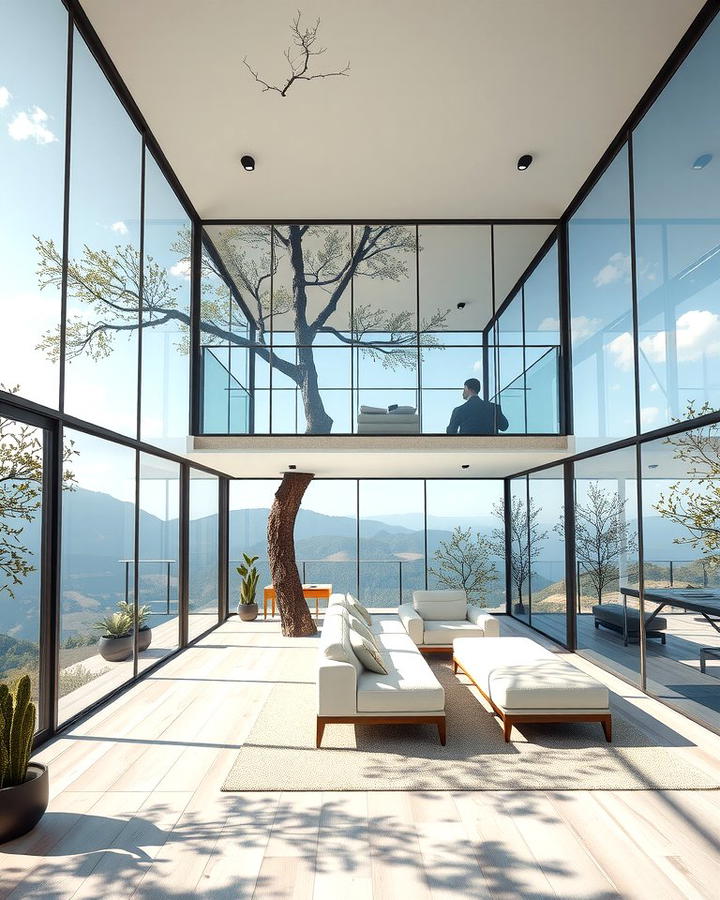 Minimalist Glass Tree House - 25 Tree House Ideas