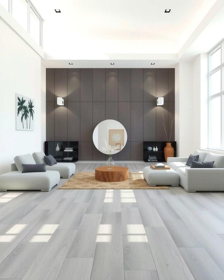 Minimalist Grey Flooring with Clean Lines - 30 grey flooring living room ideas