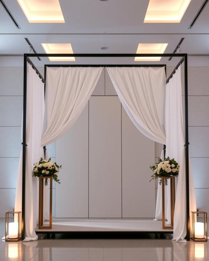 Minimalist Metal Frame - 30 Wedding Altar Ideas