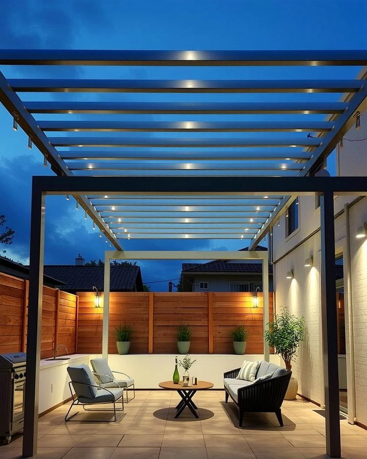 Minimalist Metal Pergola 2 - 25 small patio pergola ideas