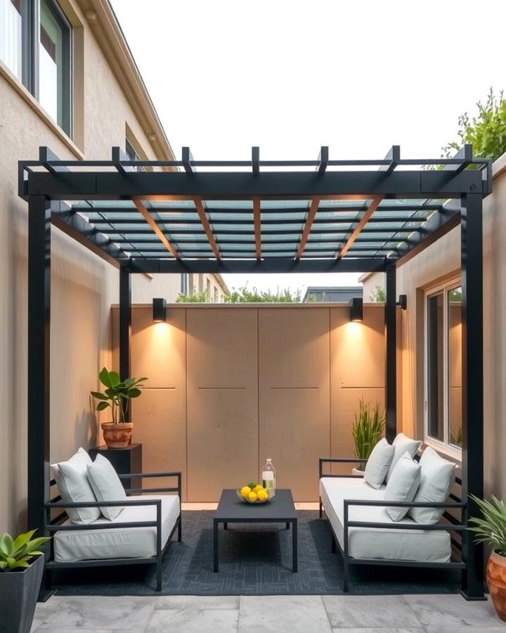 Minimalist Metal Pergola - 25 small patio pergola ideas