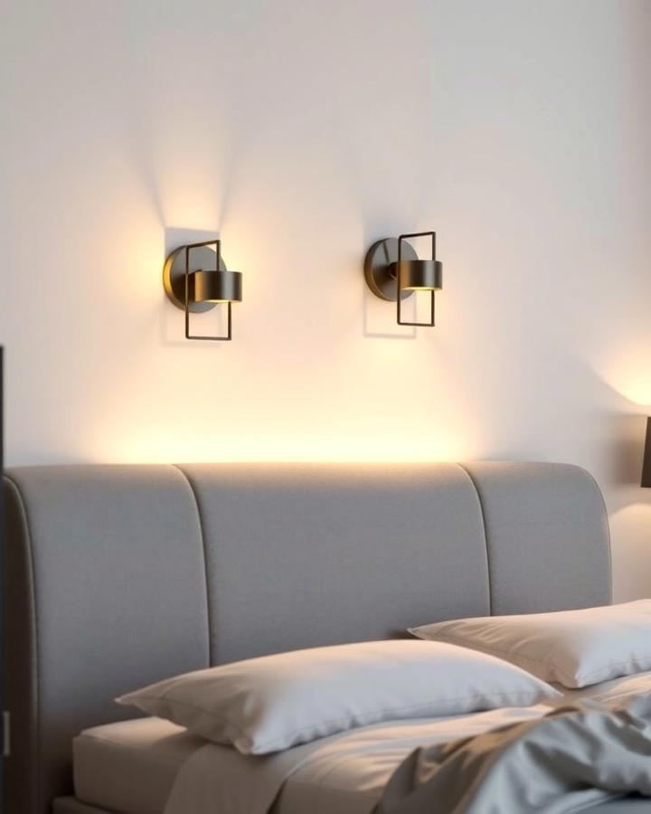 Minimalist Metal Sconces - 30 Bedroom Wall Sconce Ideas