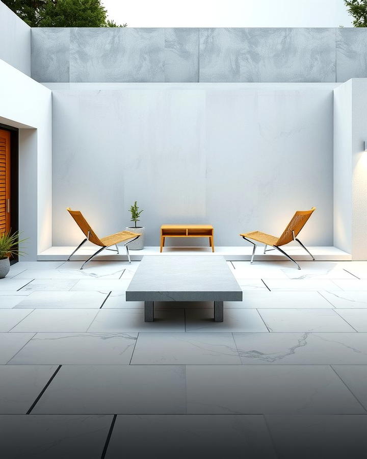 Minimalist Modern Stone Patio - 25 Stone Patio Ideas