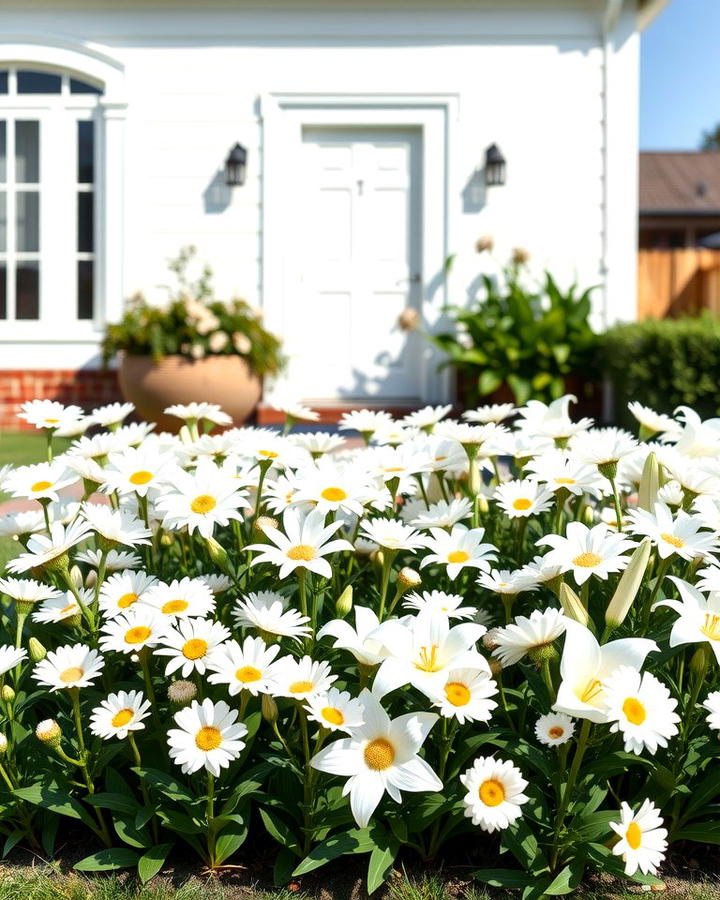 Minimalist Monochrome Flower Bed - 30 Front Yard Flower Bed Ideas