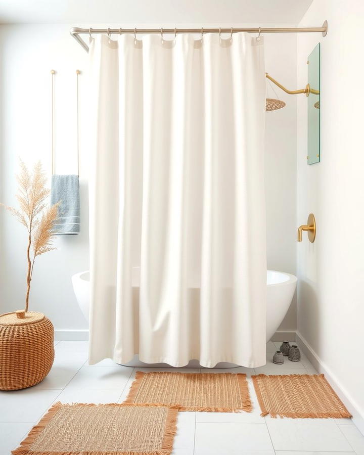 Minimalist Neutrals for Subtle Sophistication - 25 Shower Curtain Ideas